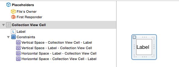 auto layout constraints on collection view cell