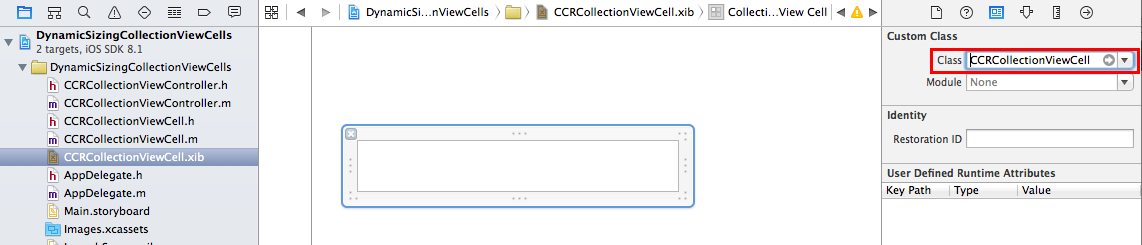 collection view cell with XIB